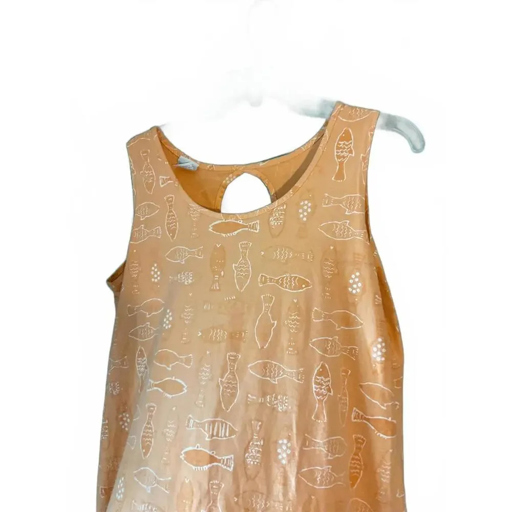 On White Playful Fish Print Tank Dress - Size M - Picture 3 of 9